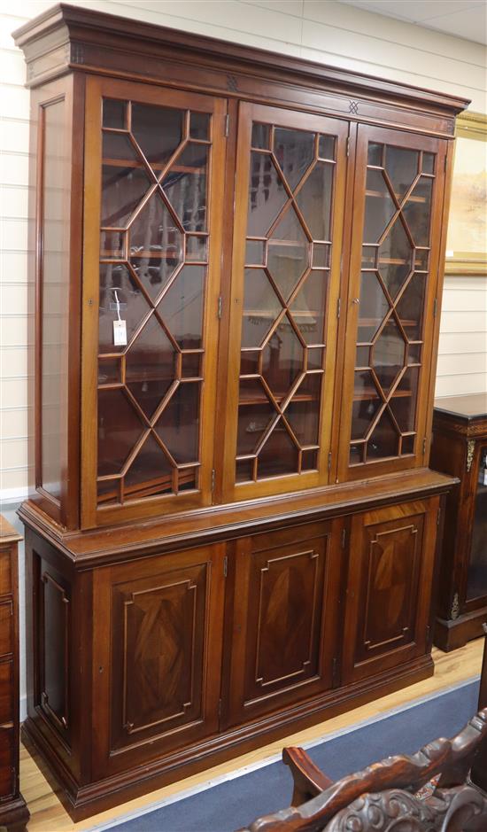 A walnut library bookcase W.164cm